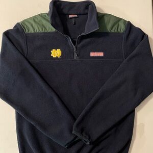 Vineyard Vines Notre Dame Fleece Quarter Zip Pullover Unisex Size WS / MW